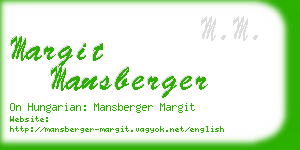 margit mansberger business card